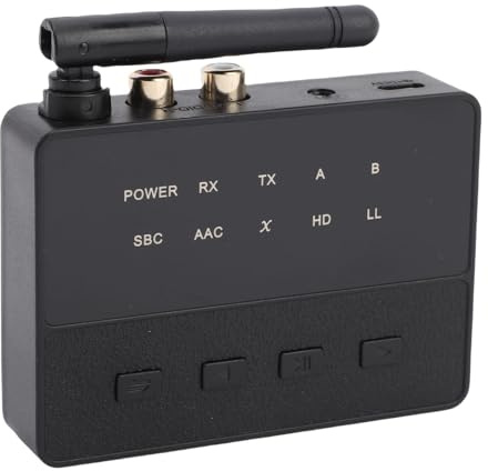 Bluetooth-Sender-Empfänger, kabelloser Audio-Adapter mit AptX Bluetooth-Audio-Empfänger mit geringer Latenz für Heim- und Auto-Stereoanlagen, Typ C und AUX-zu-Konverter