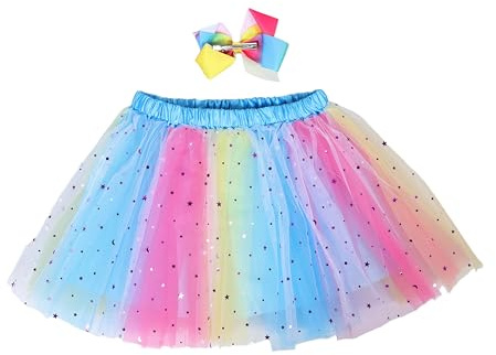 Abaodam Robe Tutu à Volants pour Fille avec Nœud et Barrette Tenue Anniversaire et Costume de Ballet pour Garçon Fille Jupe Tulle Légère pour Fête et Cosplay
