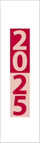 Streifenplaner Mini Rot 2025: Praktischer Streifenkalender mit Spiralbindung, Format: 8,5 x 30 cm