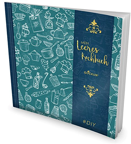 GOCKLER® Leeres Kochbuch: Ein Rezeptbuch zum Selbstgestalten / Selberschreiben • Für 100 Lieblingsrezepte, mit Register uvm. • DesignArt „Schultafel“ • Softcover, ca. 21 x 21 cm
