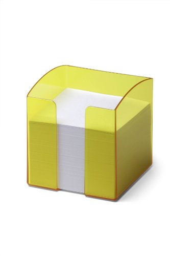 Durable Trend Notizbox mit 800 weißen Papierzetteln, transluzentes Gelb