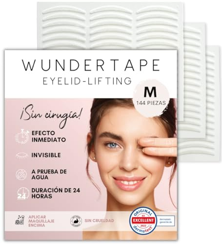 WUNDERTAPE Schlupflider Stripes Schlupflid-Tape Streifen zum Augenlid-Lifting ohne OP! (wasserfest, 24h Halt, double eyelid lifting tapes) Augenlid-Tape (144 M)