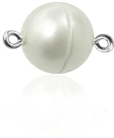 Magnetverschluss Schmuck selbermachen 12mm rund weiß Made in DE