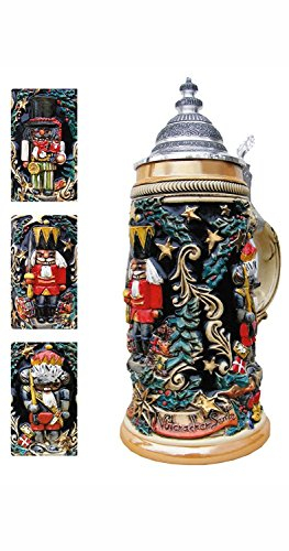 Zöller & Born Bierkrug Nussknacker-Suite gelb bemalt Seidel 0,5 Liter Bierseidel ZO 1532/996