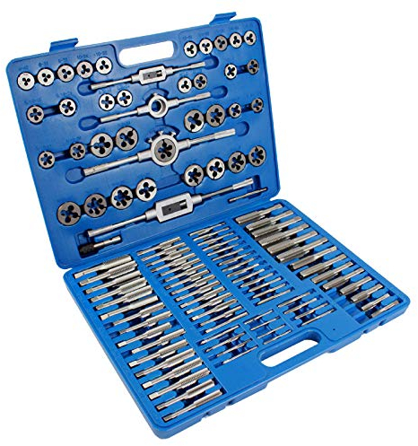 Gewindeschneidsatz 110 tlg zoll/metrisch M6 - M18 metrisch Gewindeschneider Gewindebohrer Schneidkluppen UNC/UNF (110-tlg metrisch/Zoll)