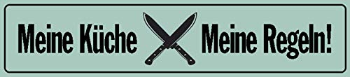 Schatzmix Straßenschild Meine Küche Meine Regeln Metallschild Wanddeko 46x10 cm tin Sign Blechschild, Blech, Mehrfarbig
