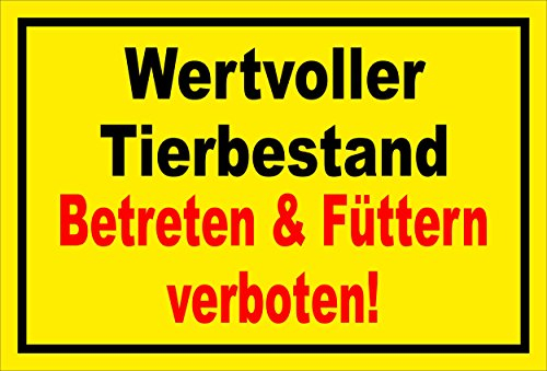 Melis-Folienwerkstatt Schild - Wertvoller Tier-bestand - 15x10cm | 3mm PVC Hartschaum – S00039-013-C -20 VAR