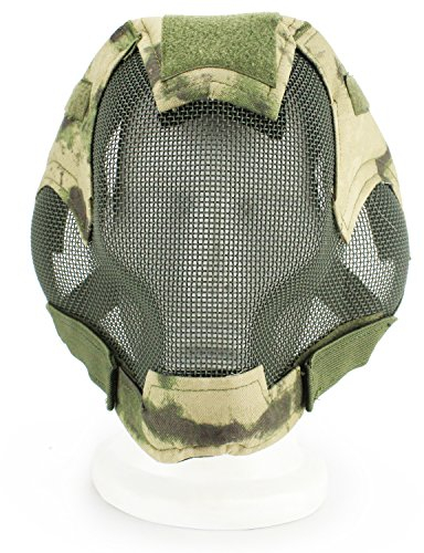 Airsoft Maske Full Face Mesh Gesichtsmaske Camo Taktische Paintball Schutz Masken für Softair Fechten Jagd Halloween (9 Farbe)