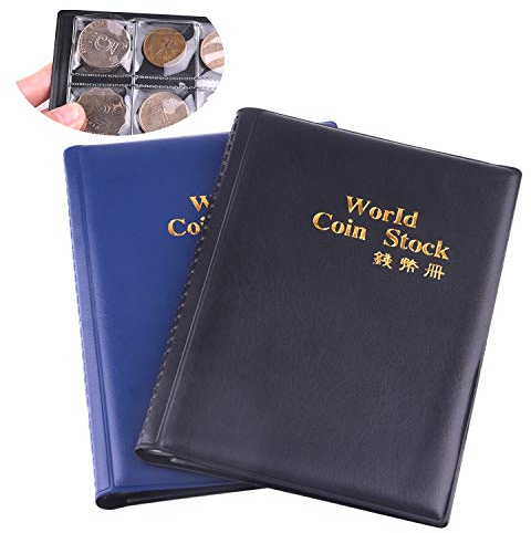 TUPARKA 2 Pack Coin Collection Album 240 Coin Holders Can Hold 50P and 1 Pound Coins