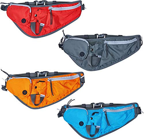 Blueberry Style 2020 Bauchtasche, Gürteltasche zum Laufen – integrierter Kotbeutelhalter, Hundeleckerli-Beutel, verstellbarer Bund und Flaschenhalter