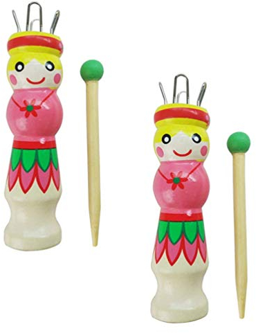 EXCEART Set di 2 ferri da maglia con uncinetto, per lavori a maglia, in legno, per bambini, per lavori a maglia, per imparare a maglia, fai da te