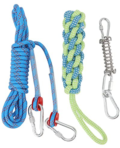 Pssopp Interaktives Federstangen-Hundeseil-Spielzeug Edelstahl-Feder-Rostschutz, Hunde-Bungee-Seil für das Spielen Im Freien TrainingspadsTrainingspads & Tabletts