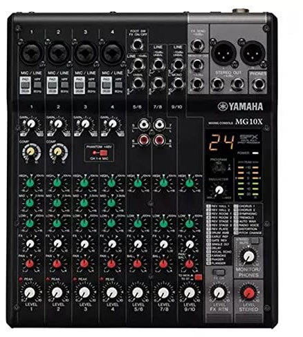 Yamaha MG10X CV - Mixer audio professionale a 10 canali con 4 ingressi Mic ed effetti per live e karaoke