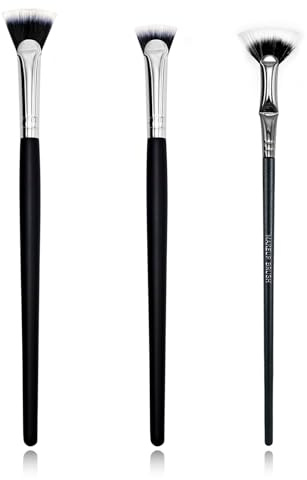 3-Piece Eyelash & Brow Brush Set - Mascara Brush, Lash Wand, Facial Fan Brush for Eyelash Clumping