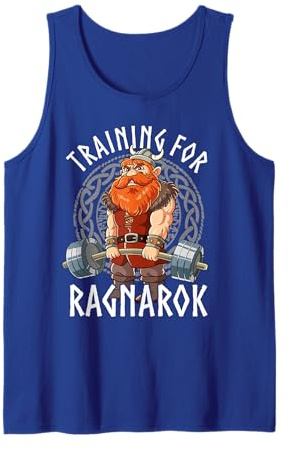 Kraftsport Geschenk Wikinger Ragnarök Bodybuilding Fitness Gym Tank Top, Herren & Damen, Fitness-Enthusiasten, Gym-Besucher, Casual-Sportler, Unisex, Ärmellos, Tank Top, Schwarz, S