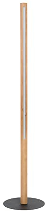 LED Stehlampe klein Holz 140 cm Modern Natur Schwarz wohnlich Wohnzimmer Stehleuchte Standlampe