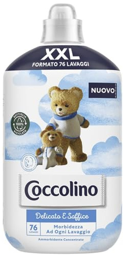 Coccolino Mjukmedel Koncentrat Delikat och Soffice, Mjukmedel Tvättmaskin Allergivänlig och dermatologiskt testad, XXL-format Upp till 76 tvättar, 1750 ml