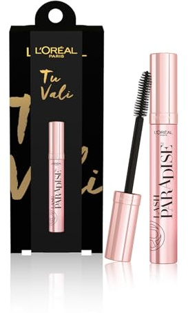 L'Oréal Paris - Caja de regalo con máscara de pestañas negra para dar volumen y alargador, con aceite de ricino, para una mirada sensual y magnética