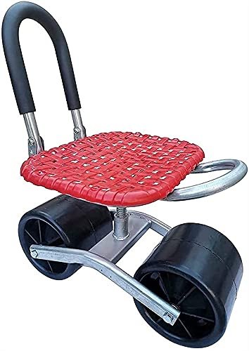 DELURA Gartensitz, Gartenhocker, Wagen, Rollhocker, Werkzeugablage, Pflege, Gartenzubehör und Räder, Sitz for Garten, Außenhof