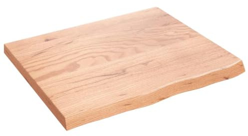 vidaXL Waschtischplatte Hellbraun 60x50x(2-4) cm Massivholz Behandelt