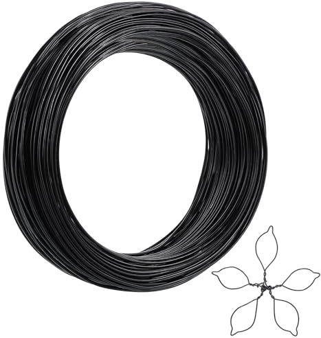 Yoosso 50 m, filo nero, 1 mm, per fai da te, filo di alluminio, per modellare, per gioielli, lavori di bricolage