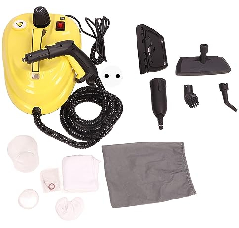 XHTLLO Pulitore a Vapore, Pulitore a Vapore Per Auto Ad Alta Pressione da 5 Bar, Pulitore a Vapore Portatile con Serbatoio Dell'Acqua di Grande Capacità, Per Tappezzeria, Cucina, Tappeti(EU 220-240 V)