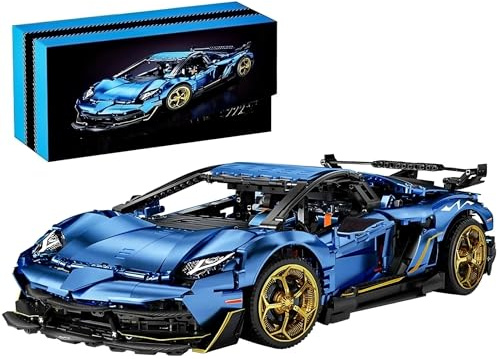 Technik Auto für Lambo Aventador SVJ 63, 3811-tlg, Mit Originalverpackung | 1:8 Groß Auto Modellbausatz, MOC Klemmbausteine Rennauto Modell Set, Automodell Sammlerstück für Autofans