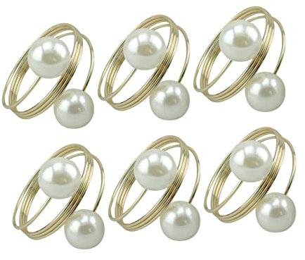 Goldene Serviettenringe, 12 Stück, Feiertags-Serviettenring, Stoffservietten-Stoff-Ringhalter, Perlen-Serviettenschnallen, Serviettenhalter, Ringe, Halter aus Messing