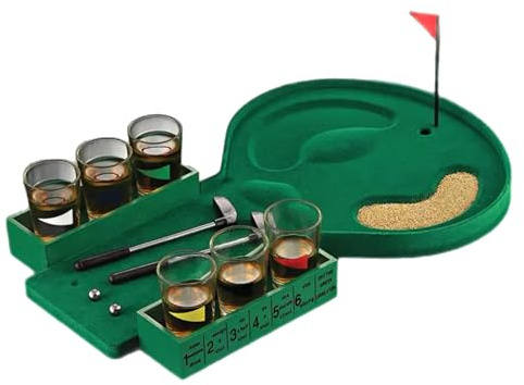 eBoutik - Novelty Tabletop Drinking Games For Parties, Fun Themed Shot Drink Games For Uni Students And BBQ Gatherings, Birthday & Christmas (Golf Putting Shot)