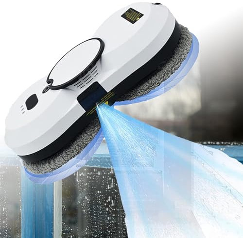 Window Cleaner Robot,Window Vacuum Cleaner,with Remote Control,Automatic Water Spray,Electric Glass Limpiacristales,Remote for Indoor/Outdoor Windows Mirror