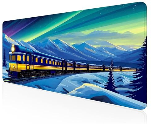 Gaming Mauspad Zug Mauspad, Gaming Mousepad groß mit, mit Wasserdicht und Rutschfester Gummi, Vernähten Kanten, Gaming Tastatur Matte, verbessert Präzision und Geschwindigkeit 60x30 cm Z-199