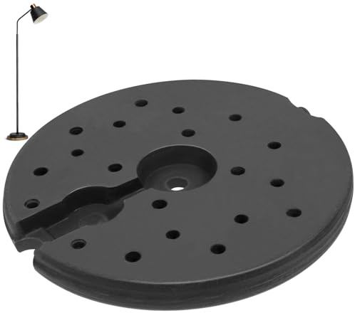 Runder Beschwerter Lampenfuß aus Kunststoff 1 Stück für Stehlampen | 24x22 Mm, Schwarz, Leicht zu Montieren, Sicherer Stand, Passend für 240x22 Mm Bodensockel