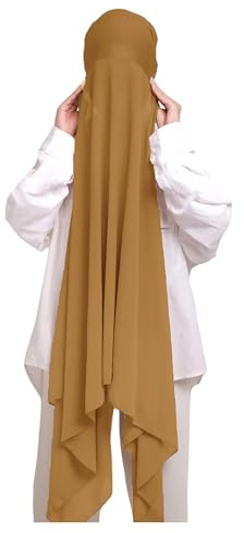 Lina & Lily Chiffon Instant Hijab mit Jersey Unterkappe, Damen Kopftuch Set mit Bindeband