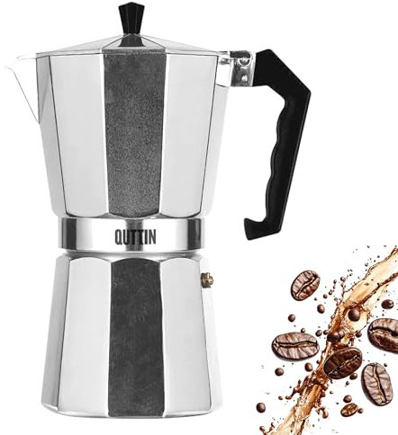 IlGruppone Caffettiera Moka caffè 9 Tazze Grande per Piani Ad Induzione Realizzata in Alluminio Manico E Pomolo Termico Certificata Contatto Alimentare