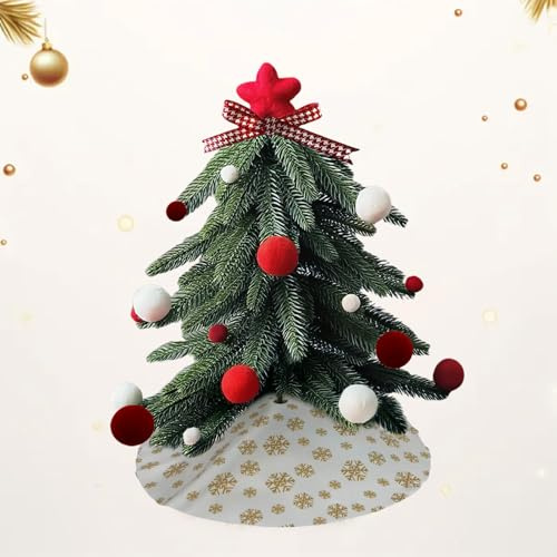 Mini Weihnachtsbaum, 40cm künstliche Kiefer, mit Ornamenten dekoriert, Tischplatte Weihnachtsbaum für den Urlaub Indoor DIY Weihnachtsdekoration
