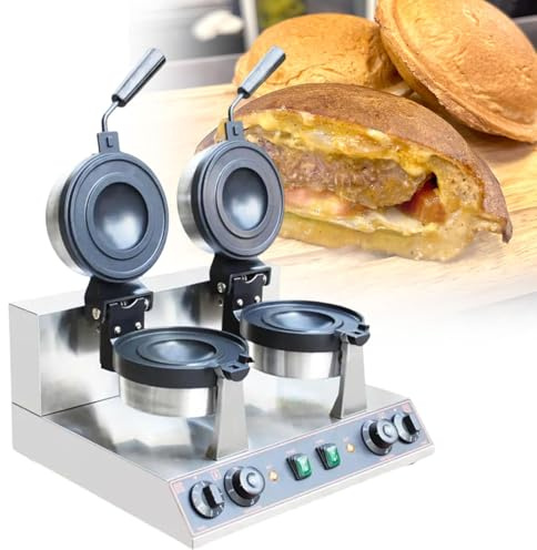 Macchina per waffle singola/doppia, piastra antiaderente in acciaio inox, macchina per waffle e hamburger, timer da 5 minuti e controllo della temperatura, pressa per cuocere deliziosi panin