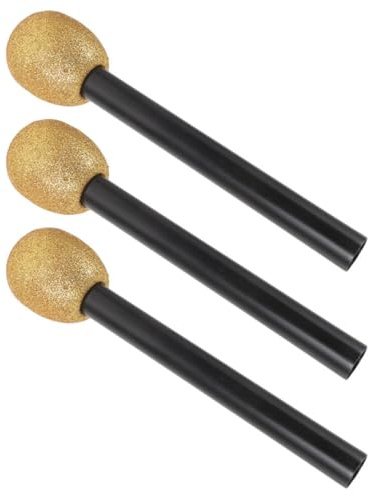 minkissy Lot de 3 Modèles de Microphone en Mousse Pailletée pour Garçon et Filles, Jouets Imitation Légers et Portables, Accessoires de Fête pour Karaoké et Cosplay, pour Jeu Intérieur