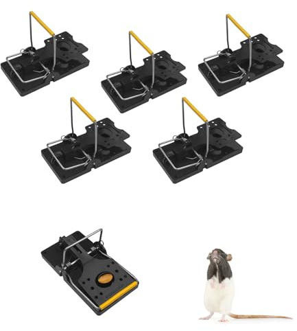 Jasjfasd 6 Stück Rattenfallen Schlagfallen, Mini Mausefalle Schlagfalle, Professional Mouse Trap, Reusable Mausefalle mit Köder, Rat Trap für Drinnen & Draußen Mausfalle