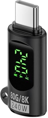 YiNLuax Adattatore USB ad alta velocità 80Gbps con funzione display digitale Connettori USB per tensioni e adattatore corrente