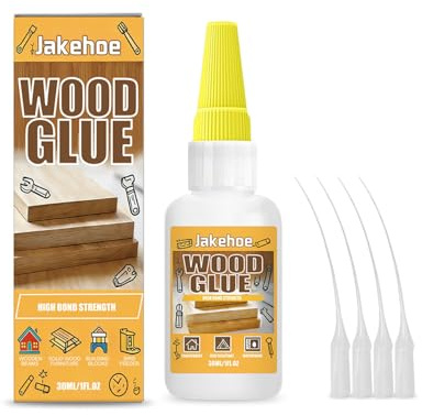 Pegamento para madera extra fuerte, Adhesivo Carpintería Rápido y Resistente al Agua, transparente y secado rápido para trabajos de encolado versátiles y manualidades, para Muebles y Bricolaje, 30ml