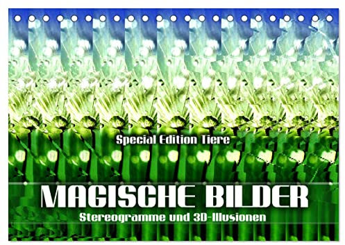 Magische Bilder - Stereogramme und 3D-Illusionen (Tischkalender 2024 DIN A5 quer), CALVENDO Monatskalender: Einzigartige dreidimensionale Raumbilder ... - Sonderedition: Tierwelt (CALVENDO Spass)