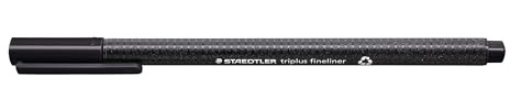 STAEDTLER 334-9 Triplus Fineliner Superfine Pen, 0.3mm Line Width - Black (Box of 10)