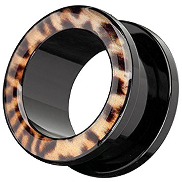 Piercingfaktor Flesh Tunnel Ohr Piercing Plug Ohrpiercing Kunststoff Leoparden Look