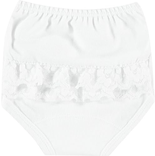 BABIDU Braguita Bebé con Volante y Puntilla, Cubrepañal 100% Algodón, Suave y Transpirable, Braguas Bebé Niña y Niño, Cubrepañal para Recién Nacidos, Ropa Interior Ideal para Uso Diario