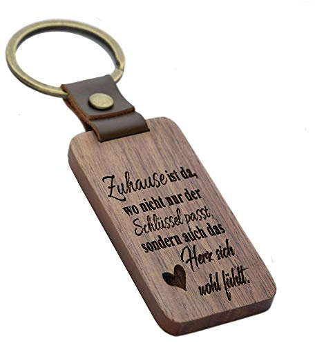 FORYOU24 Schlüsselanhänger aus Holz mit Gravur-Spruch