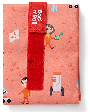 Roll'eat ®- Boc'n'Roll Kids | Wiederverwendbarer und Ökologischer Sandwichhalter für Kinder ohne BPA, Weltraum
