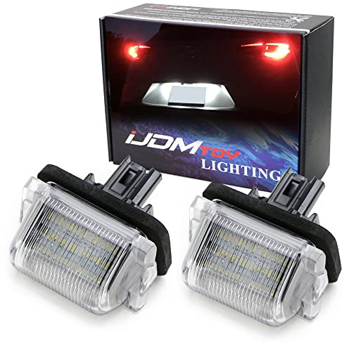iJDMTOY OEM-Fit 3W Full LED License Plate Light Kit Compatible With Mazda5 Mazda CX-9, Powered by 18-SMD Xenon White LED