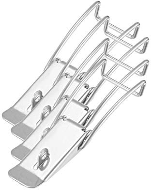 sourcing map Fermeture à Levier Fermoir 201 Acier Inox Ressort Chargé Basculer Loquet Capture Pince 118.5mm, 4pc