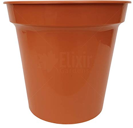 Elixir Gardens Glossy Recycled Plastic Terracotta Plant Pot Various Sizes 3,4,5,6,7,8,10,12.5,15 Various Quantities 1-50 | 15 x 1