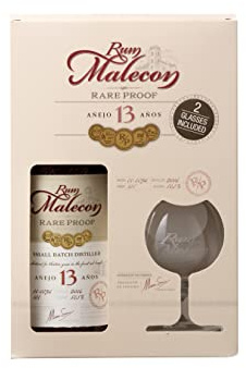 Coffret Rhum Malecon Rare Proof 13 ans avec deux verres 505° 70CL